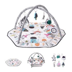 Baby Play Gym Mat Tummy Time Activity Mat with 6 Sensory Toys 41.7" x 41.7"