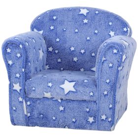 Qaba Kids Sofa with Glowing Star Design for 18-36 Months, Blue