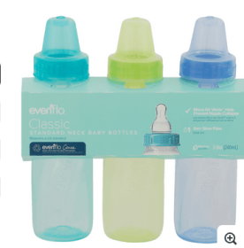 Evenflo Baby Bottles, Standard Neck, Classic, 8 Ounce