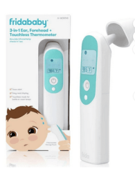 Frida Baby 3 in 1 Digital Thermometer for Ear, Forehead, and Touchless Infrared Bottle Temperature