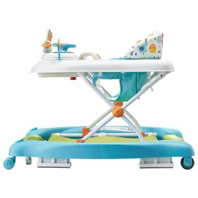 VEVOR 4-in-1 Baby Walker, Foldable Baby Activity Center on Wheels, 3 Adjustable Height, Music & Toys Tray