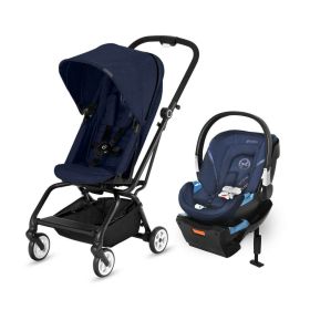 CYBEX Eezy S Twist Stroller and Aton 2 Travel System Infant Car Seat - Blue
