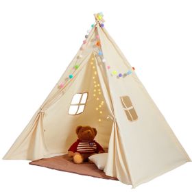 VEVOR Kids Play Tent, Teepee Tent for Kids 1-5 Years Old, Tent for Kids with Windows for Indoor and Outdoor