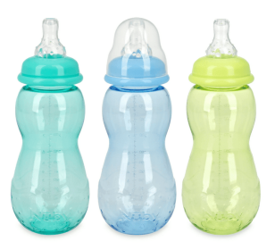 Nuby Non-Drip Standard Neck Baby Bottle, 10 fl oz, 3 Count Multicolor Bottles