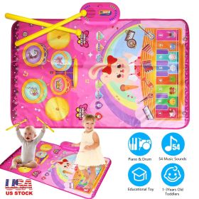 Baby Musical Mat With 55 Music Sounds Toddler Toys Floor Piano Keyboard Mat Drum Mat Carpet Educational Musical Learning Toy Infant Music Toy for (Type: Rabbit)